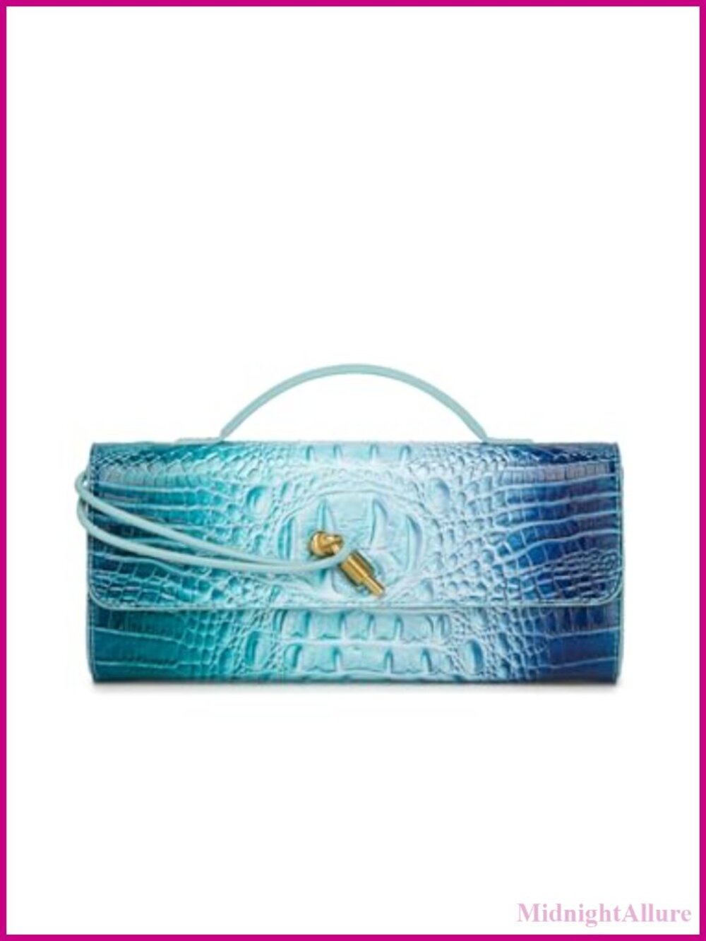Crocodile Embossed PU Leather Clutch Crossbody Evening Bag